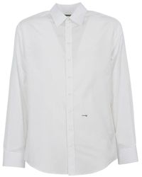 DSquared² - Overhemden ,Wit ,Katoen Witte Katoenen Overhemd Lange Mouwen - Lyst