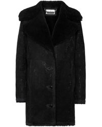 Philipp Plein - Jassen ,Zwart ,Shearling Oversize Jas Strass Monogram - Lyst