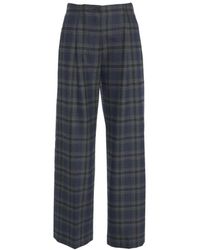 Ottod'Ame - Elegante Glencheck Plissee Hose Blau - Lyst