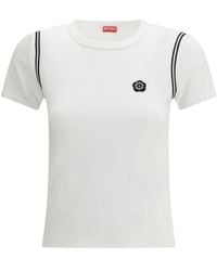 KENZO - Tops ,Wit ,Katoen Klassiek Katoenen T-Shirt Met Ronde Hals - Lyst
