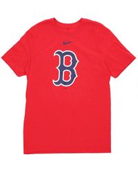 Nike - Fitness ,Rood ,Katoen Boston Sox Logo T-Shirt - Lyst
