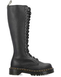 Dr. Martens - Zwarte Leren Kniehoge Laarzen - Lyst