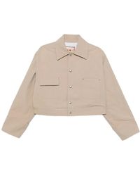 Plan C - Jassen ,Bruin ,Jacket Met Knoopsluiting - Lyst