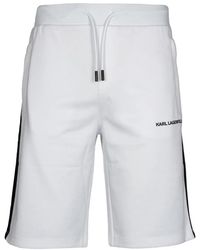 Karl Lagerfeld - Weiße baumwoll-polyester-shorts in regular fit - Lyst