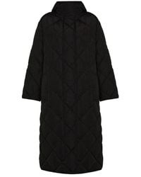 Stand Studio - Jassen ,Zwart ,Polyester Gewatteerde Winterjas Met Capuchon - Lyst