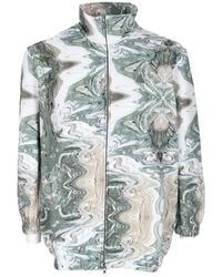 Huf - Hoodies & Sweatvesten ,Groen ,Katoen Swirl Oversized High Neck Sweatshirt - Lyst