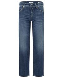 Cambio - Klassische wide-leg jeans in dunkelblau - Lyst
