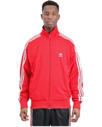 adidas Originals - Hoodies & Sweatvesten ,Rood ,Polyester Firebird Rood Sweatshirt - Lyst