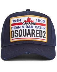 DSquared² - Accessoires ,Blauw ,Katoen Logo Baseball Cap - Lyst