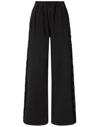 Pinko - Denim Broek Met Kanten Details Aan De Zijkant - Lyst