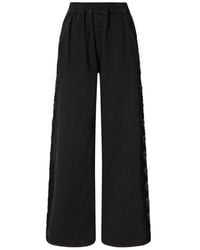 Pinko - Denim Broek Met Kanten Details Aan De Zijkant - Lyst