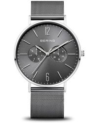 Bering - Accessoires ,Grijs ,Herenhorloge Klassiek Roestvrij Stalen Milanese Band Grijs 14240-308 - Lyst