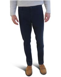 AT.P.CO - Broeken ,Blauw ,Katoen Slim-Fit Broek - Lyst