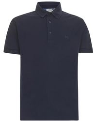 Etro - Tops ,Blauw ,Katoen Blauw Poloshirt Met Geborduurd Logo - Lyst