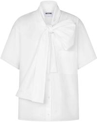 Moschino - Overhemden ,Wit ,Nylon Top - Lyst