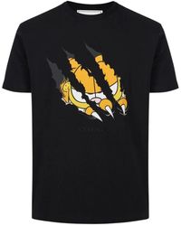 Iceberg - Tops ,Zwart ,Katoen Zwart Katoenen Jersey T-Shirt Met Garfield Print - Lyst