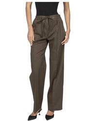Fay - Broeken ,Bruin ,Katoen Pantaloni Easy - Lyst