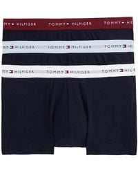 Tommy Hilfiger - Ondergoed ,Blauw ,Katoen 3-Pack Stretch Katoenen Boxer Trunks - Lyst