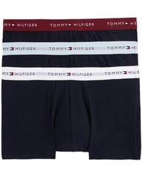 Tommy Hilfiger - Ondergoed ,Blauw ,Katoen 3-Pack Stretch Katoenen Boxer Trunks - Lyst
