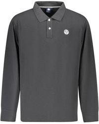 North Sails - Tops ,Grijs ,Katoen Polo Shirt Met Lange Mouwen - Lyst