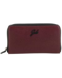 Gabs - Accessoires ,Rood ,Leer Zwarte Leren Portemonnee Met Ritssluiting Kaartsleuf - Lyst
