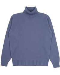 FILIPPO DE LAURENTIIS - Truien & Vesten ,Blauw ,Wol Merino Wollen Coltrui - Lyst