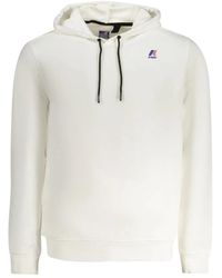 K-Way - Weißer Kapuzenpullover Mit Print-Logo - Lyst