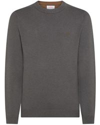 Sun 68 - Grijze Trui Met Cashmere Mix - Lyst