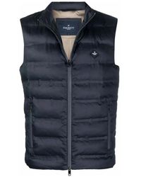 Hackett - Jassen ,Blauw ,Logo-Patch Gilet - Lyst