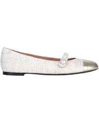 Roberto Festa - Ballerine flat with strap and button in nappa platinum divy - Lyst