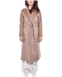 Max Mara - Lange Wollen Jas Met Riem - Lyst