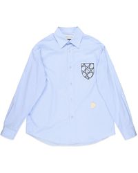 Philippe Model - Overhemden ,Blauw ,Katoen Overhemd - Lyst