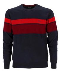 Harmont & Blaine - Hoodies & Sweatvesten ,Blauw ,Katoen Blauwe Trui Met Horizontale Strepen - Lyst