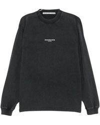 Alexander Wang - Hoodies & Sweatvesten ,Zwart ,Logo-Print High Neck Sweater - Lyst