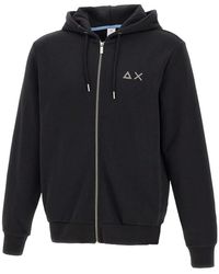 Sun 68 - Hoodies & Sweatvesten ,Zwart ,Katoen Zwarte Katoenen Sweatshirt Met Capuchon - Lyst