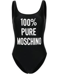 Moschino - Costume da bagno con stampa logo nero - Lyst