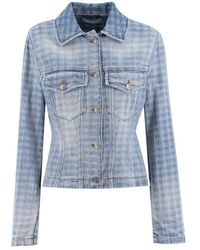 Ermanno Scervino - Jassen ,Blauw ,Leer Check Pocket Jacket - Lyst
