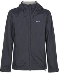 Patagonia - Jassen ,Zwart ,Zwarte Waterdichte Jas Met Logopatch - Lyst