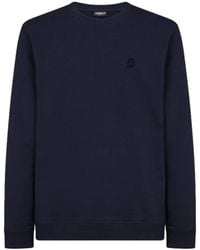 Dondup - Hoodies & Sweatvesten ,Blauw ,Katoen Regular Fit Sweater Met Ronde Hals Van Katoen - Lyst