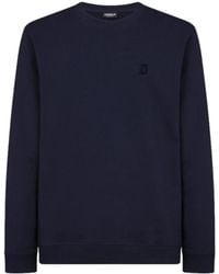 Dondup - Hoodies & Sweatvesten ,Blauw ,Katoen Regular Fit Sweater Met Ronde Hals Van Katoen - Lyst