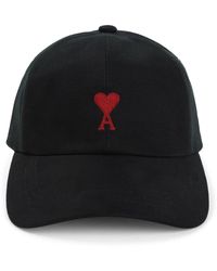 Ami Paris - Schwarzer Baumwollhut Stilvolles Accessoire - Lyst