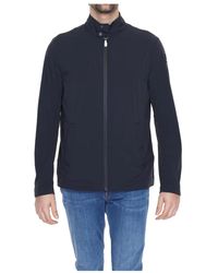 Suns - Jassen ,Zwart ,Nylon Klassieke Zwarte Blazer Met Ritssluiting - Lyst