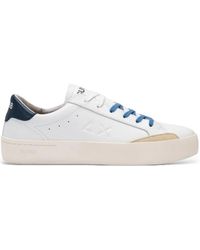 Sun 68 - Schoenen ,Wit ,Wit Blauw Leren Street Schoenen - Lyst