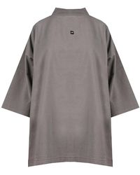 Yeezy - Tops ,Grijs ,Katoen Logo T-Shirt Oversize Ronde Hals - Lyst