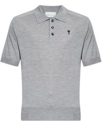 Ami Paris - Truien & Vesten ,Grijs ,Wol Wool Polo - Lyst