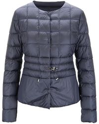 Fay - Jassen ,Blauw ,Korte Donsjas Met Drukknoop - Lyst