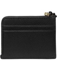 Michael Kors - Jet Set Small Pebbled Leather Card Case Wristlet - Lyst