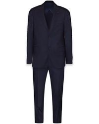 Lardini - Kostuums ,Blauw ,Wol Blauwe Wollen Jurk Met Broche Detail - Lyst