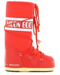 Iconic s de Moon Boot de color Rojo Mujer Zapatos de Botas de Botas a media pantorrilla 