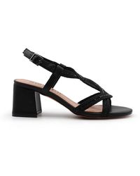 Bibi Lou - Schwarze Ledersandalen Mit Funkelnden Details - Lyst